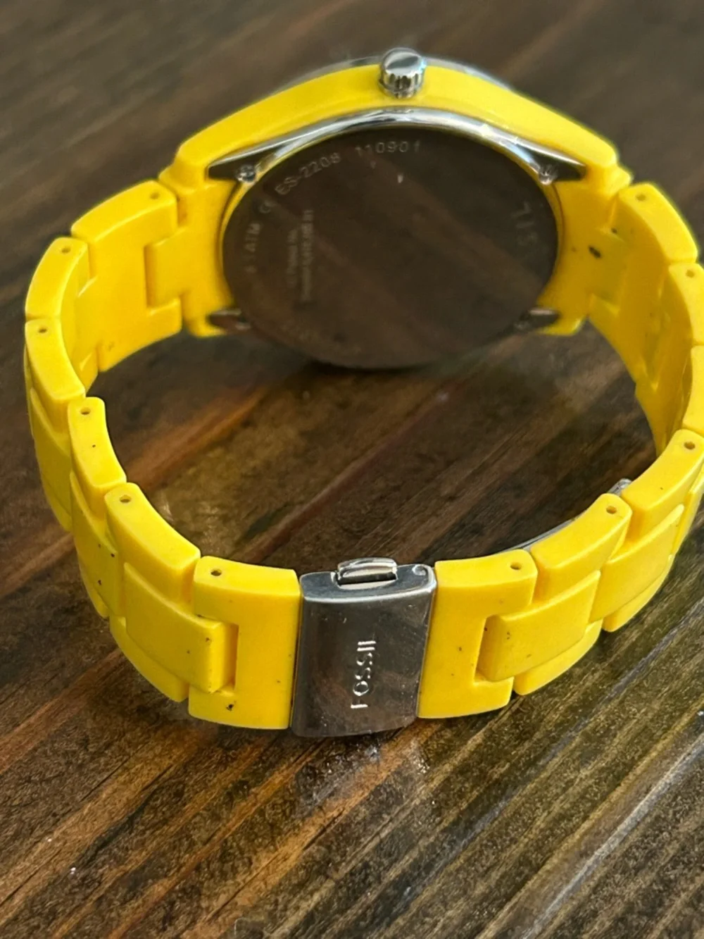 Fossil Yellow Band Watch with Crystal Bezel